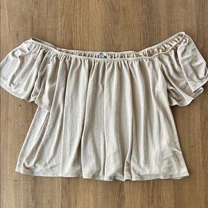 Ecote Off-Shoulder Beige Blouse